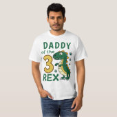 Papa van de Three-Rex Dino Verjaardag T-shirt (Voorkant volledig)