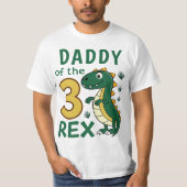 Papa van de Three-Rex Dino Verjaardag T-shirt (Voorkant)