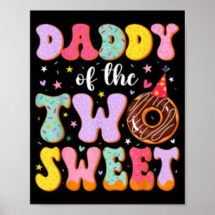 Papa van de twee lieve 2de verjaardag Donut verjaa Poster