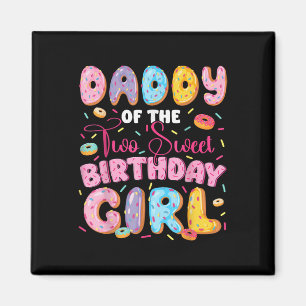 Papa van de twee lieve 2de verjaardag meisje Donut Magneet