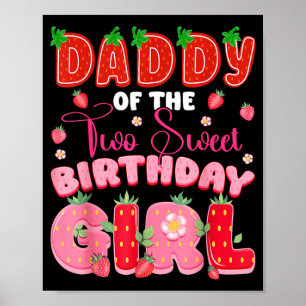 Papa van de twee lieve 2de verjaardag meisje poster