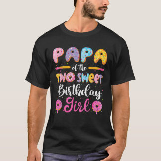 Papa van de twee lieve verjaardag meisje donut 2e t-shirt