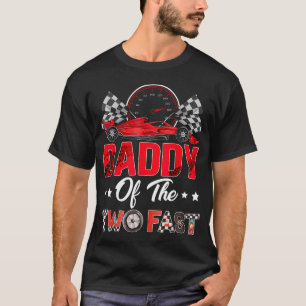 Papa van de twee snelle 2e verjaardagsjongen racea t-shirt