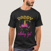 Papa van de Unicorn Birthday Girl T-Shirt Matchin (Voorkant)