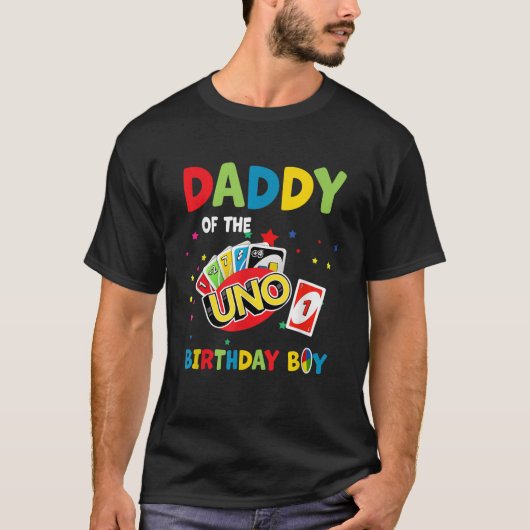 Papa van de Uno verjaardag jongen Uno verjaardag j T-shirt (Voorkant)