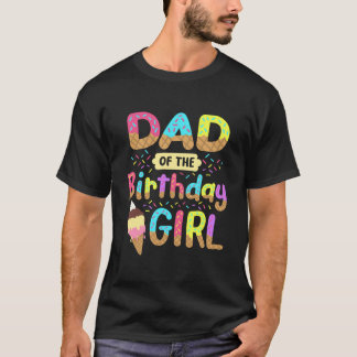 Papa van de verjaardag dag meisje ijs partij t-shirt