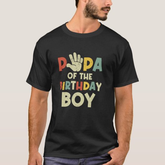 Papa van de verjaardag jongen hi vijf 5 jaar oude t-shirt (Voorkant)
