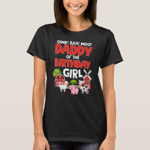Papa van de verjaardag Meisje Boerderij Dieren Tra T-shirt