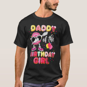 Papa van de verjaardag meisje dabbing donut vaders t-shirt