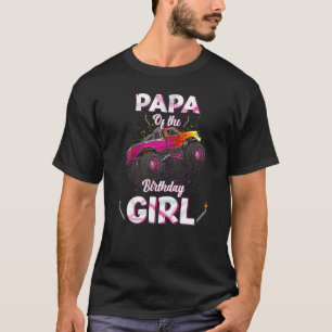 Papa van de verjaardag meisje monster vrachtwagen t-shirt