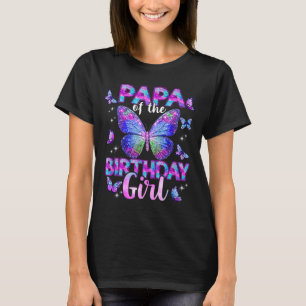 Papa van de verjaardag vlinder familie t-shirt