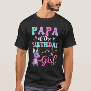 Papa van de verjaardag voor meisje dinosaurus T-Re T-shirt