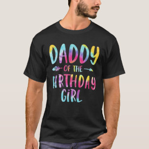 Papa van de verjaardag voor meisje Tie Dye Kleurri T-shirt