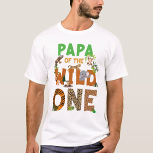 Papa van de verjaardag Wild One Safari Verjaardag  T-shirt