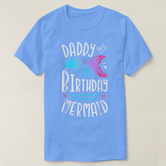 Papa van de verjaardag zeemeermin bijpassende fami t-shirt (Design voorkant)