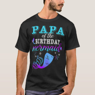 Papa van de verjaardag zeemeermin matching familie t-shirt