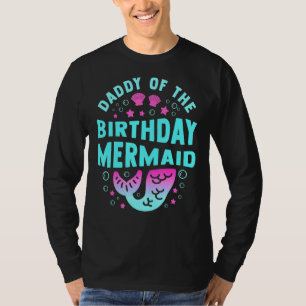 Papa van de verjaardag zeemeermin Merman vader voo T-shirt