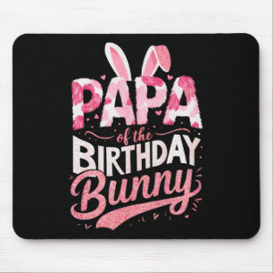 Papa van de verjaardags Bunny-familie bijpassende Muismat