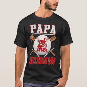 Papa van de Verjaardags Jongen Honkbal Familie Hon T-shirt