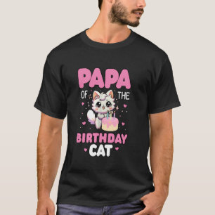 Papa van de verjaardags kat familie bijpassende ki t-shirt