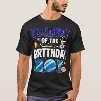 Papa Van De Verjaardagsjongen Astronaut Ruimte Pla T-shirt