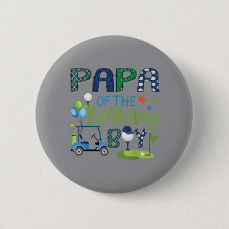 Papa van de verjaardagsjongen Hole In One Golf Spo Ronde Button 5,7 Cm
