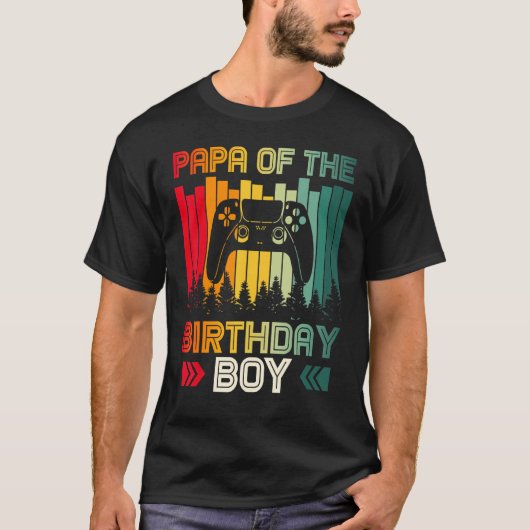 Papa van de videospelletjes van de Birthday Boy b  T-shirt (Voorkant)
