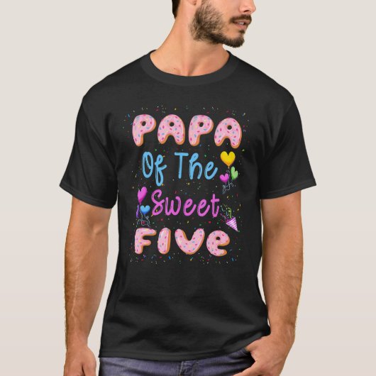 Papa van de vijftiende Donut-geboorte-partij T-shirt (Voorkant)