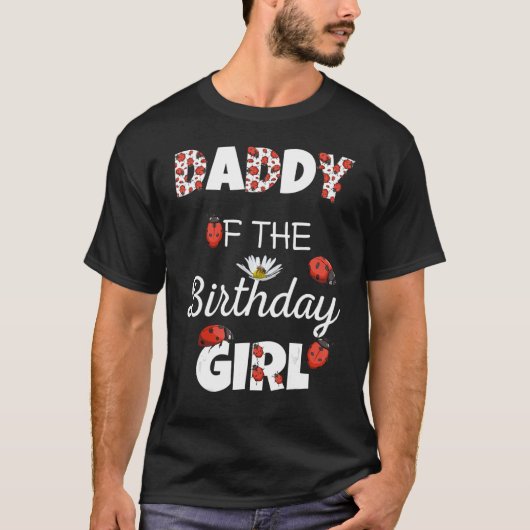 Papa van de vogelgrilfamilie Ladybug B T-shirt (Voorkant)