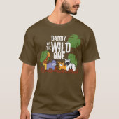 Papa van de WILD ONE Safari Eerste verjaardag brui T-shirt (Voorkant)
