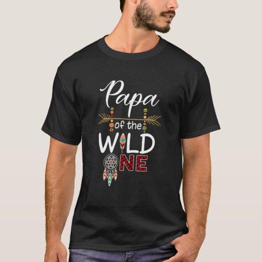 Papa van de wilde 1 funny 1e verjaardag t-shirt (Voorkant)