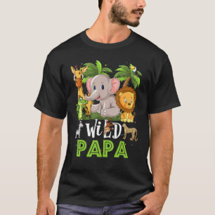 Papa van de wilde dierentuin Verjaardag Safari Oer T-shirt