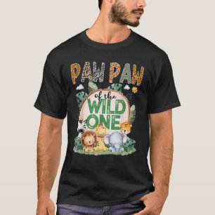 Papa van de Wilde Eén Safari Jungle 1e Verjaardag T-shirt