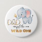 Papa van de Wilde One Elephant Gold Foil Button (Voorkant)