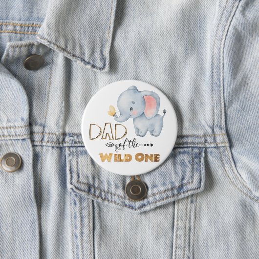 Papa van de Wilde One Elephant Gold Foil Button (In situ)