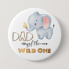 Papa van de Wilde One Elephant Gold Foil Button