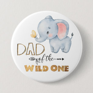 Papa van de Wilde One Elephant Gold Foil Button