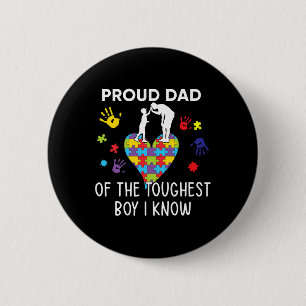 Papa van de zwaarste jongen die ik ken autisme war ronde button 5,7 cm