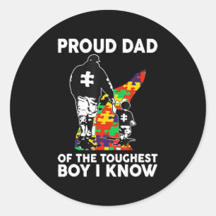 Papa van de zwaarste jongen die ik ken autisme war ronde sticker