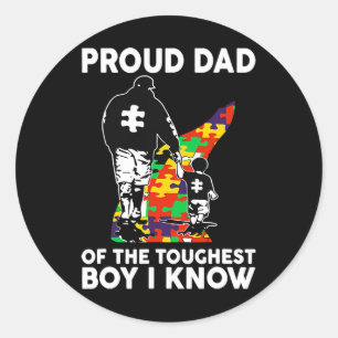 Papa van de zwaarste jongen die ik ken autisme war ronde sticker