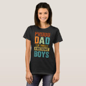Papa van drie Geweldige jongens Vaderdag 3 T-shirt (Voorkant volledig)