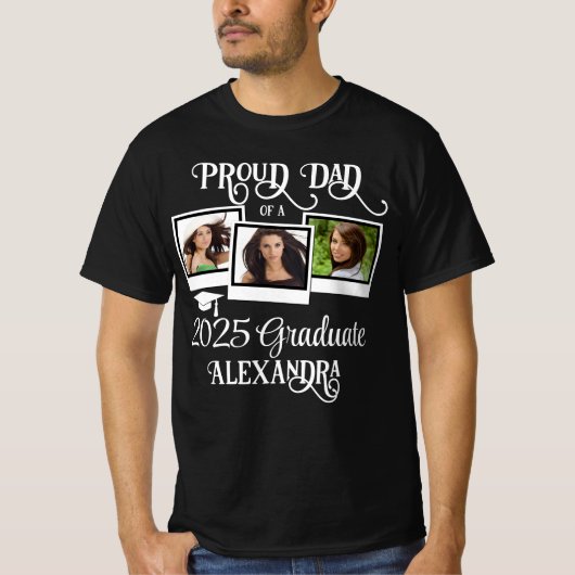 Papa van een 2023 Afstuderen Afstuderen Foto T-shirt (Voorkant)