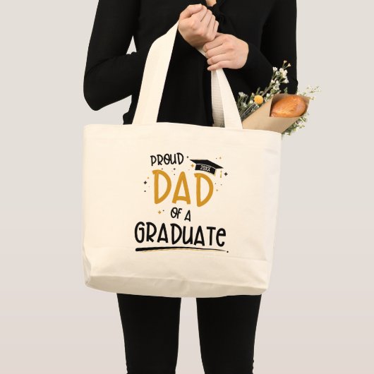 Papa van een Afstuderen Grote Tote Bag (Voorkant (product))