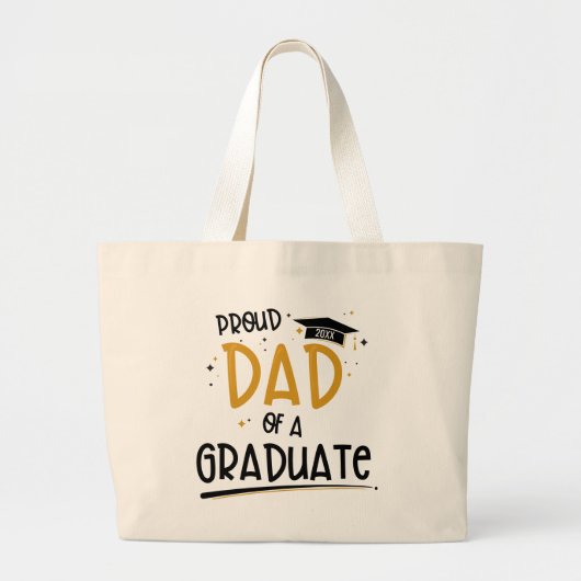 Papa van een Afstuderen Grote Tote Bag (Voorkant)