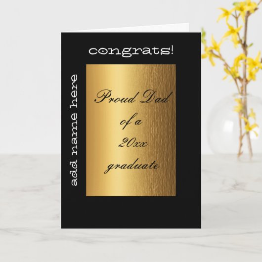Papa van een afstuderen jaar kaart (Gele Bloem)