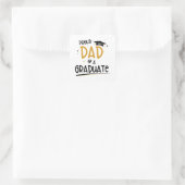 Papa van een Afstuderen Vierkante Sticker (Tas)