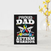 Papa van een autisme aanhanger of autistisch bewus kaart (Gele Bloem)