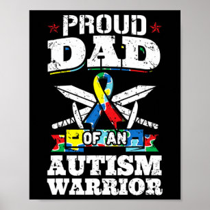 Papa van een autisme aanhanger of autistisch bewus poster
