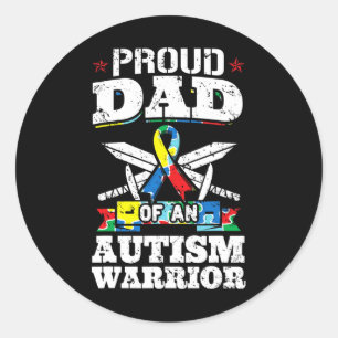Papa van een autisme aanhanger of autistisch bewus ronde sticker