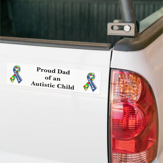 "Papa van een autistisch kind" Bumpersticker (Op Truck)